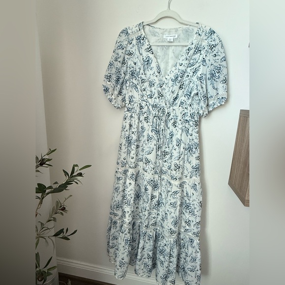 Lucky Brand Dresses & Skirts - Lucky Brand White and Blue Midi Dress